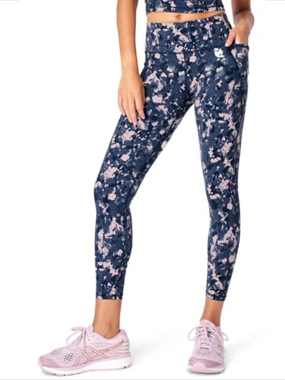 Sweaty Betty Power 7/8 leggings compression yoga navy blue camo new X-Small XS